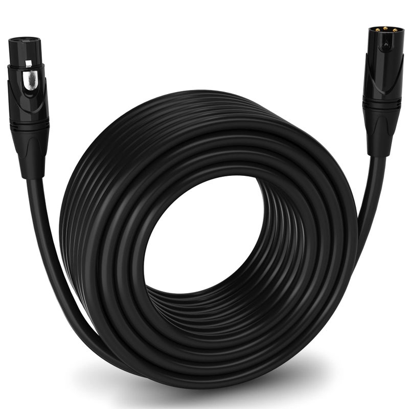 LyxPro 150 Feet XLR Microphone Cable Balanced Male to Female 3 Pin Mic Cord for Powered Speakers Audio Interface Professional Pro Audio Performance and Recording Devices - Black - Image 1